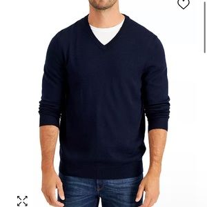 Cashmere Club Room Luxury V-neck sweater navy blue XL